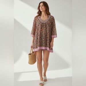 Boden Dress Swimsuit Cover-Up Women Size 16 Paisley Floral Print